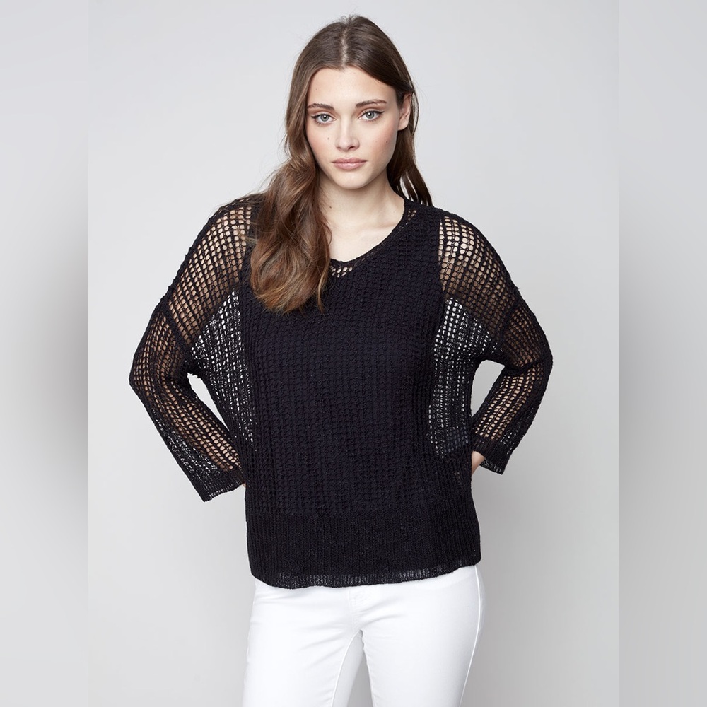 NEW Charlie B Crochet Knit Sweater